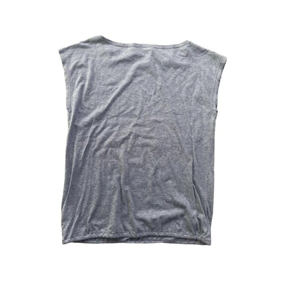 Talbots Womens Gray Sparkle Polka Dot Blouse Size Small P Petites Elastic Bottom - Picture 7 of 9